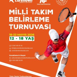 Milli sporcu adayları Kemer’de korta çıkıyor! 🎾🔥 Corendon Tennis Club Kemer ev sahipliğinde düzenlenecek Milli Takım Belirleme Turnuvası’nda genç tenisçiler hafta boyunca yeteneklerini…